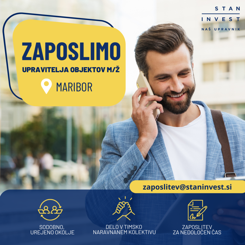 Zaposlimo upravitelja objektov (m/ž)