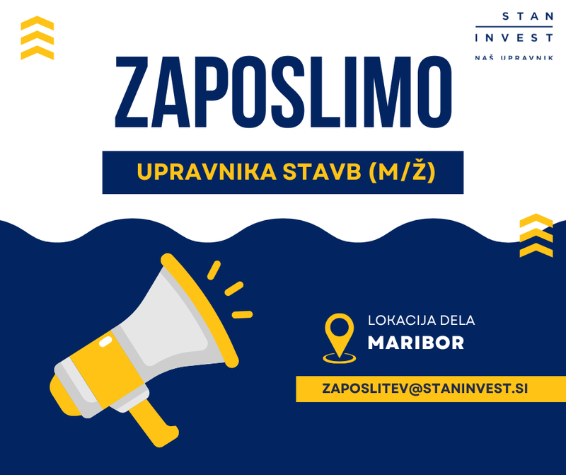 ZAPOSLITEV - upravitelj objektov (m/ž)